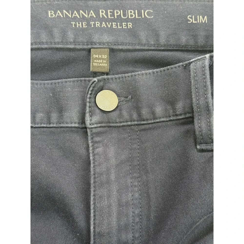 Banana Republic Traveler Jeans Men 34x32‎ Blue Stretch Straight Leg